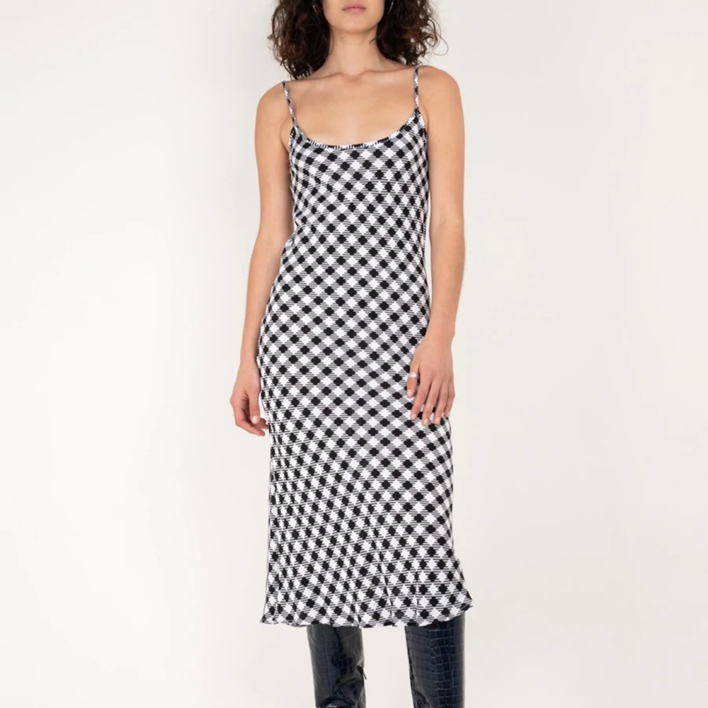 VACATION SLIP DRESS - GINGHAM - BLACK